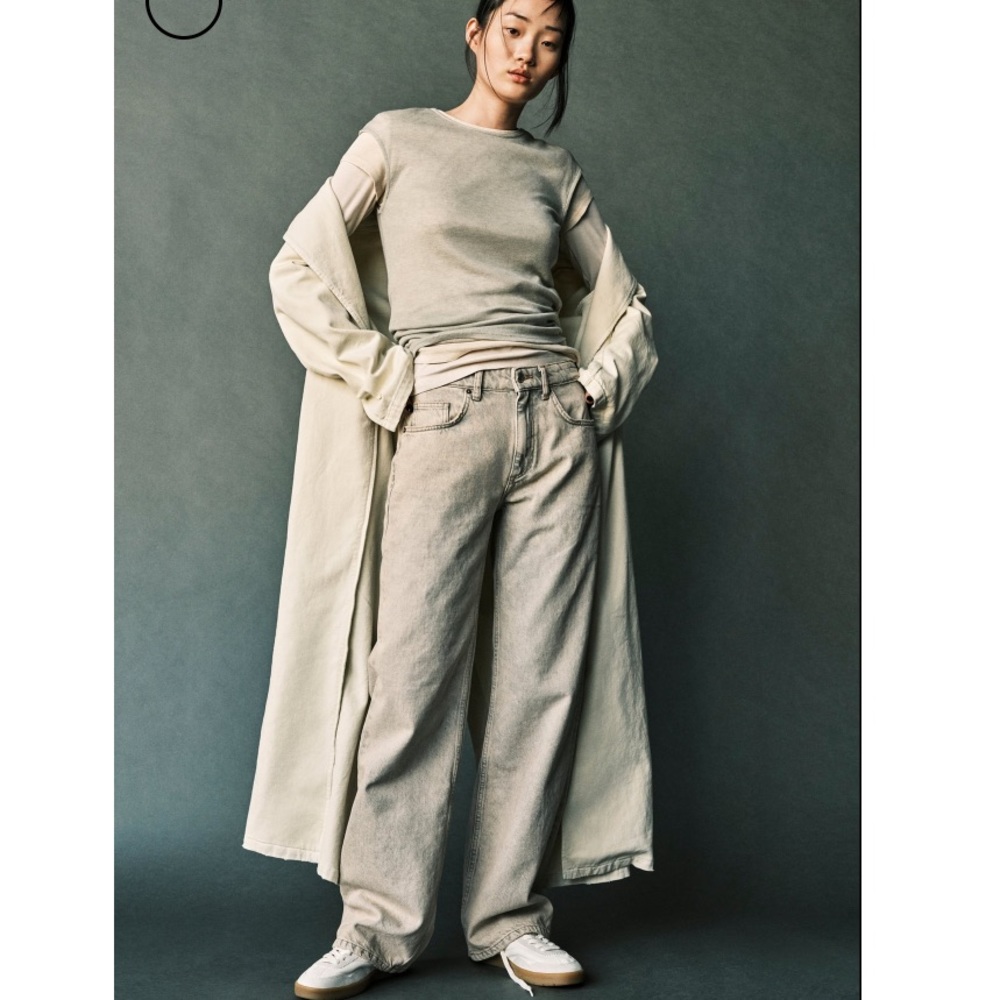ZARA BELTED COTTON TOPCOAT TRENCH COAT - Picture 4 of 15